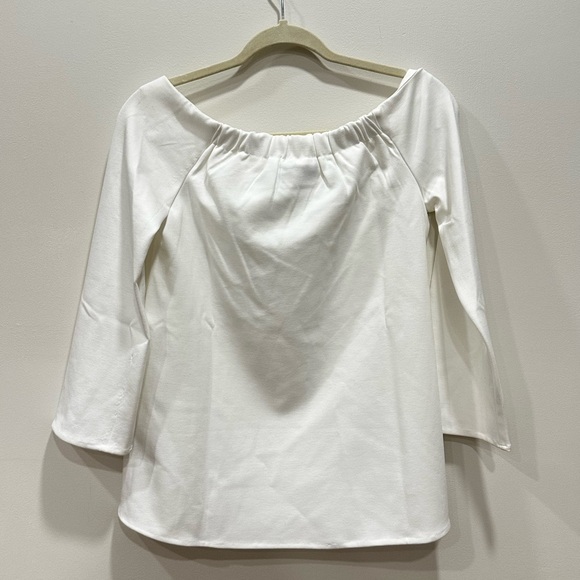 Tuckernuck Miranda Off Shoulder 3/4 Length Top White NWOT XS - Picture 4 of 13